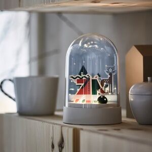 Used ikea lamp STRÅLA Table lamp, snowy night/battery-operated dome